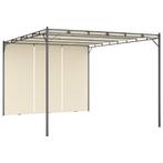 vidaXL Tuinprieel met zijgordijn 4x3x2,25 m crème, Tuin en Terras, Partytenten, Verzenden, Nieuw