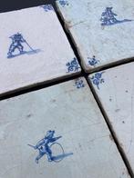 Tegel - Delfts blauwe tegels met hoepelen, kegelen,, Antiek en Kunst