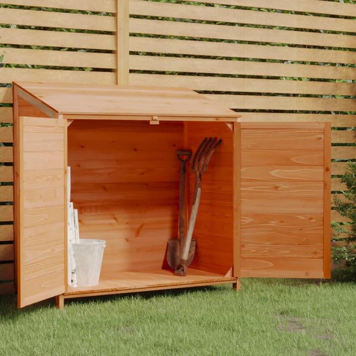 vidaXL Tuinschuur 102x52x112 cm massief vurenhout bruin, Tuin en Terras, Tuinhuizen, Nieuw, Verzenden