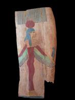 Oude Egypte, late periode Polychroom houten sarcofaagpaneel