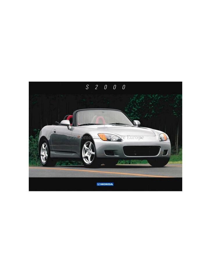 1999 HONDA S2000 LEAFLET ENGELS, Boeken, Auto's | Folders en Tijdschriften, Ophalen of Verzenden