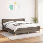 vidaXL Boxspring met matras stof taupe 160x200 cm, Maison & Meubles, Verzenden