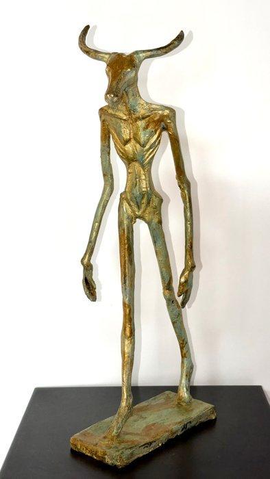 Abdoulaye Derme - sculptuur, Minotaure en marche - 47 cm -, Antiquités & Art, Curiosités & Brocante