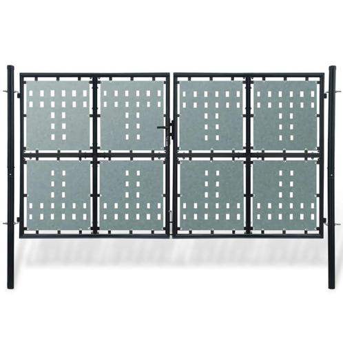 vidaXL Portail simple de clôture Noir 300x250 cm, Jardin & Terrasse, Portes de jardin, Neuf, Envoi