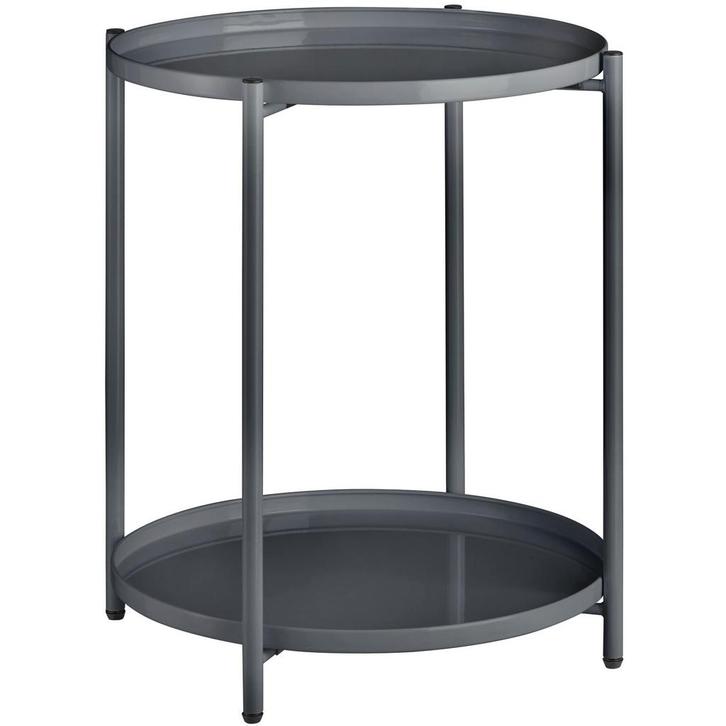 tectake Bijzettafel Oxford 45,5x45,5x53cm - donkergrijs, Huis en Inrichting, Tafels | Bijzettafels, Verzenden