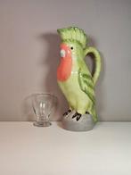 Kan - Keramiek - Met de hand geschilderde papegaai