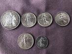 Frankrijk. Lot de 6 monnaies en argent (1 Franc a 10 Francs)