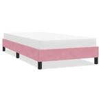 vidaXL Bedframe zonder matras 90x210 cm fluweel roze, Verzenden, Nieuw