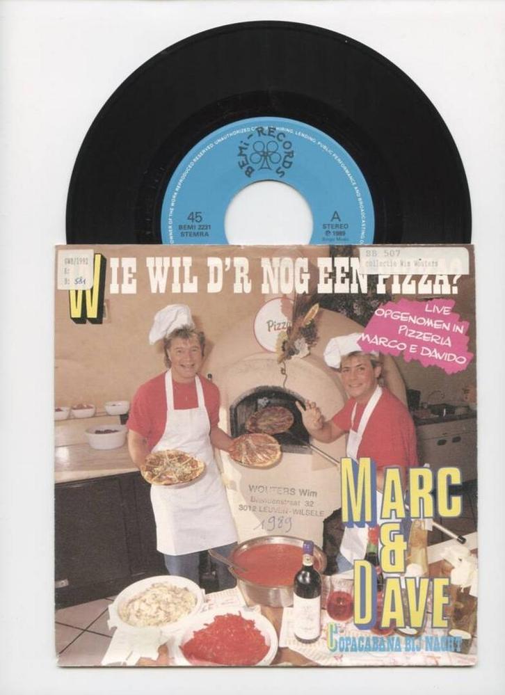 Marc & Dave – Wie Wil Dr Nog Een Pizza? / Copacaban Bij Nac, CD & DVD, Vinyles Singles, Enlèvement ou Envoi
