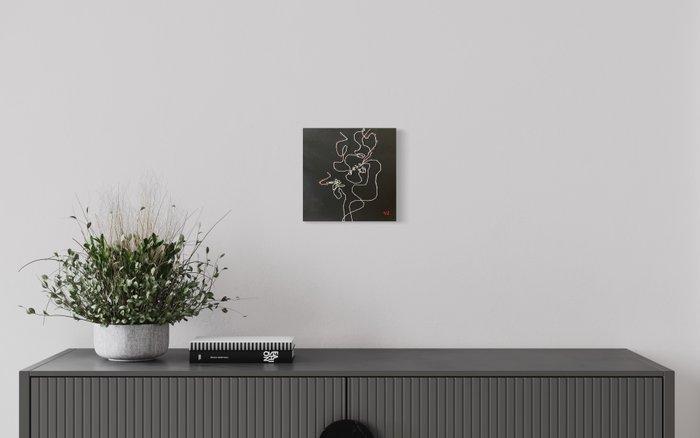 Airiau Léa - Borduurwerk - 20 cm - 20 cm - Lot toiles, Antiek en Kunst, Kunst | Designobjecten