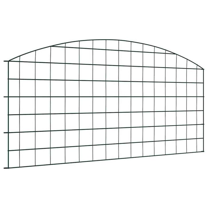 vidaXL Vijverhekset 5 pcs Groen 100 x 50 cm Staal, Tuin en Terras, Tuinhekken en Hekwerk, Nieuw, Verzenden