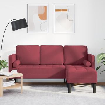 vidaXL 3-Zits L-Vormige Sofa Bordeauxrood 160 cm Stof, Verzenden