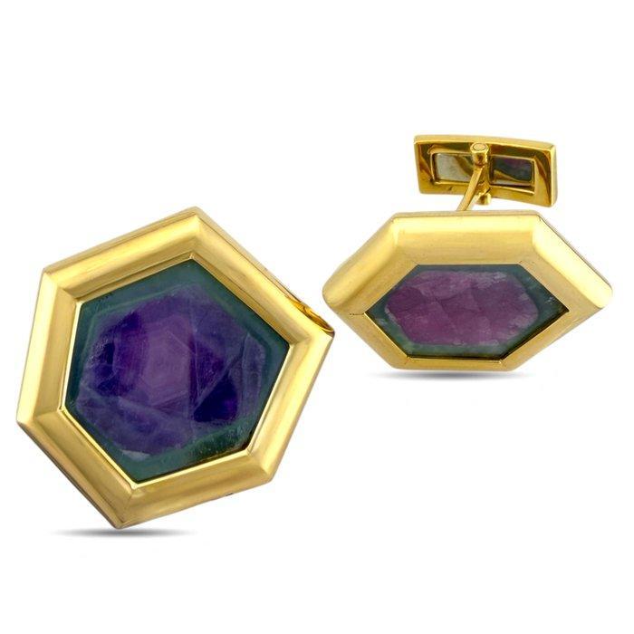 Manchetknopen - 18 karaat Geel goud, Exclusieve 18K, Handtassen en Accessoires, Antieke sieraden