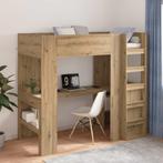 vidaXL Stapelbedframe met Bureau met opslag Artisan Eiken, Huis en Inrichting, Verzenden, Nieuw