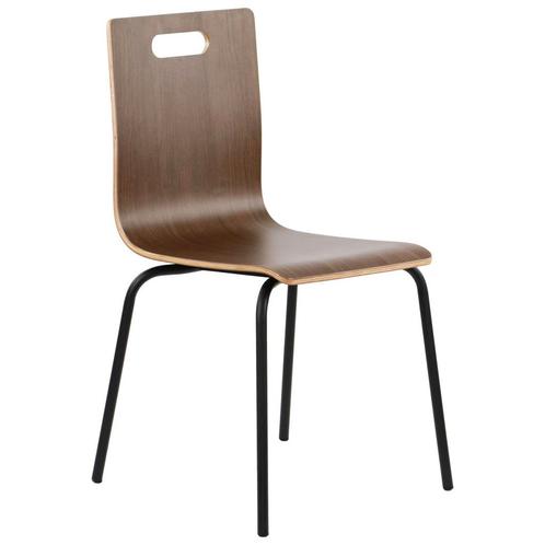Stoel | DANNE | Houtlook (Walnoot) | Zwarte Poten |, Zakelijke goederen, Horeca | Keukenapparatuur, Nieuw in verpakking, Verzenden