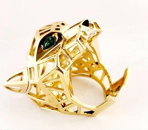 Ring - 18 karaat Geel goud - 0.40ct. tw. Tanzaniet - Gemaakt, Handtassen en Accessoires, Ringen
