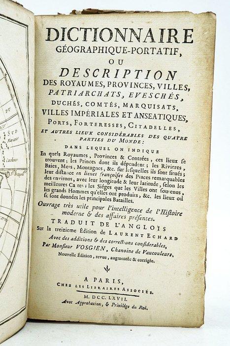 Laurent Echard / Vosgien - Dictionnaire, Antiek en Kunst, Antiek | Boeken en Manuscripten