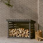 vidaXL Haardhoutrek 108x73x79 cm massief grenenhout grijs, Verzenden