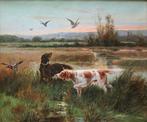 Eugene Petit (1839 - 1886) - Two setters on the hunt, Antiek en Kunst, Kunst | Schilderijen | Klassiek