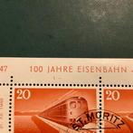 Suisse 1947 - 100 ans des chemins de fer suisses en bloc de
