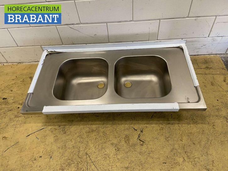 Plan de travail en acier inoxydable Double évier 120 x 60 cm, Articles professionnels, Horeca | Autre, Envoi