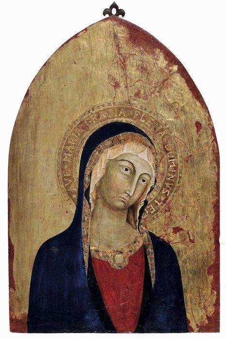 Simone Martini (1284-1344), nei modi di - Madonna Senese, Antiek en Kunst, Kunst | Schilderijen | Klassiek