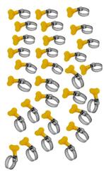 Set van 30 slangenklemmen met vleugelmoeren (voor 13-23 en, Verzenden, Nieuw