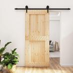vidaXL Schuifdeur met beslag 90x210 cm massief grenenhout, Verzenden, Nieuw