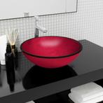 vidaXL Wasbak 42x14 cm gehard glas rood, Doe-het-zelf en Bouw, Verzenden, Nieuw