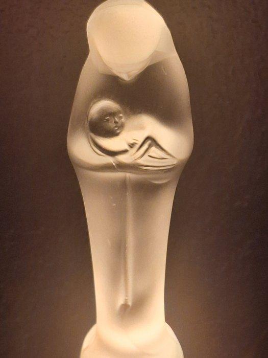 Glasfabriek Leerdam - Beeld, Madonna met kind - 36 cm - Glas, Antiek en Kunst, Antiek | Glaswerk en Kristal