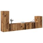 vidaXL 4-delig Tv-meubelset wandmontage bewerkt hout oud, Verzenden, Nieuw