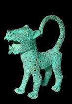 Rare et exceptionnelle personnage léopard - Hoofd van een, Antiek en Kunst