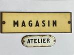 Magasin / Atelier - Plaque (2) - Emaille, Vezel, plexi
