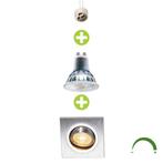 Dimbare LED Inbouwspot 5,5W vierkant 70mm geborsteld, Verzenden, Nieuw, Overige materialen, Plafondspot of Wandspot