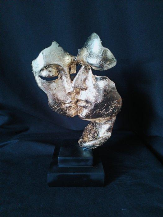 RED - Sculpture, Face Gold 24k - 27 cm - Résine - 2025, Antiek en Kunst, Kunst | Designobjecten