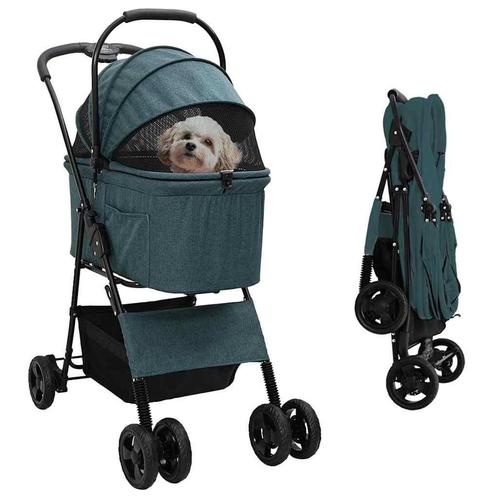 vidaXL Opvouwbare Huisdier Kinderwagen Groen 81 x 47 x 99 cm, Dieren en Toebehoren, Overige Dieren-accessoires, Nieuw, Verzenden