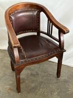 Fauteuil - Hout, Leder - Vintage fauteuil