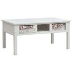 vidaXL Table basse Blanc 99,5 x 60 x 48 cm Bois, Maison & Meubles, Tables | Tables de salon, Neuf, Verzenden