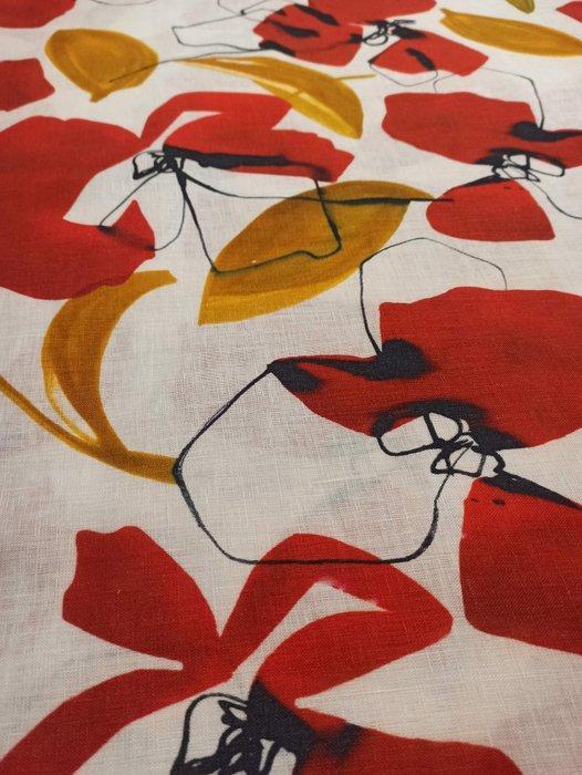 A332 - 570 x 150 cm - Pregiato puro lino 100%, italiano -, Antiek en Kunst, Antiek | Tapijten, Tafelkleden en Textiel