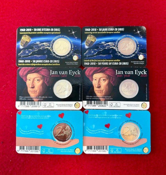 België. 2 Euro 2018/2022 (6 coincards) (Zonder minimumprijs), Timbres & Monnaies, Monnaies | Europe | Monnaies euro