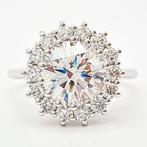Ring - 14 karaat Witgoud - 3.79ct. tw. Diamant (Lab-grown) -, Handtassen en Accessoires, Ringen, Nieuw