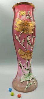 Vaas -  Grote vaas in Art Nouveau Legras-stijl met