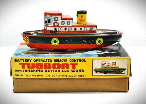 Louis Marx, Japan - Blikken speelgoed - 1960s Sleepboot -, Antiek en Kunst, Antiek | Speelgoed