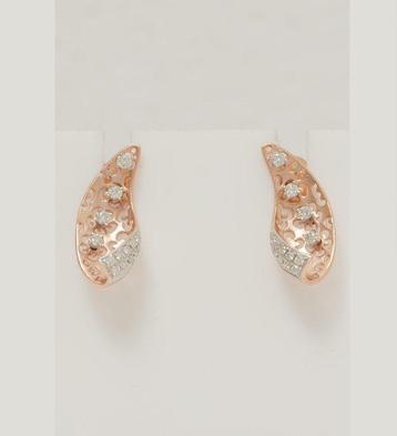 Oorstekers - 14 karaat Roségoud -  0.33ct. tw. Diamant