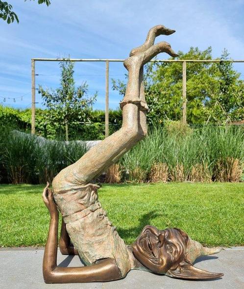 sculptuur, Laaf - tuinkabouter - 80 cm - Brons, Antiek en Kunst, Curiosa en Brocante