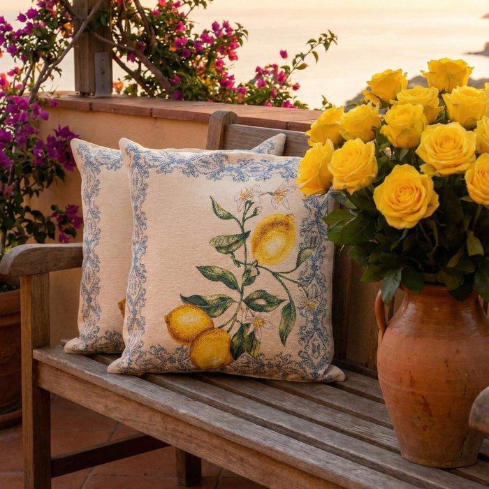 Set Gobelinkussens Mediterranea – Citroenen en Geweven, Antiek en Kunst, Antiek | Tapijten, Tafelkleden en Textiel