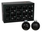 Glasballen zwarte kerstballen van glas black combi cap - 57, Nieuw