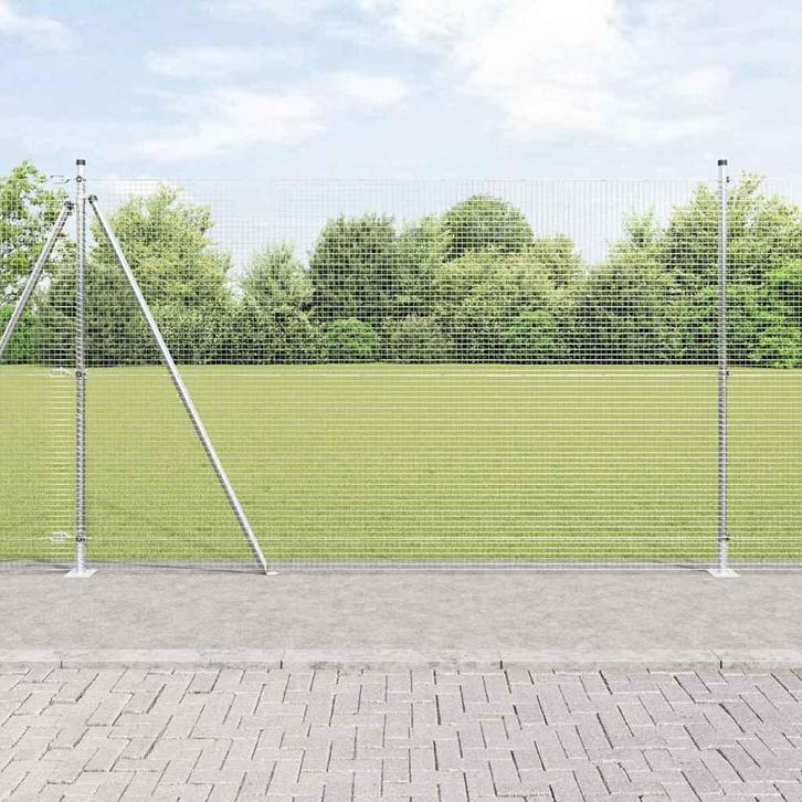 vidaXL Hekpaal. Zilver 50 x 1,4 m (19 x 19 mm gaas) Staal, Tuin en Terras, Tuinhekken en Hekwerk, Nieuw, Verzenden