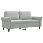 Lichtgrijze Fluweel Bank 2-Zits 140cm | Tweede Kansje, Huis en Inrichting, Verzenden, 150 tot 200 cm, 75 tot 100 cm, Rechte bank