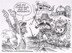 Pentekening Amerika - Albanië houdt van Bush (lijst optie), Verzenden